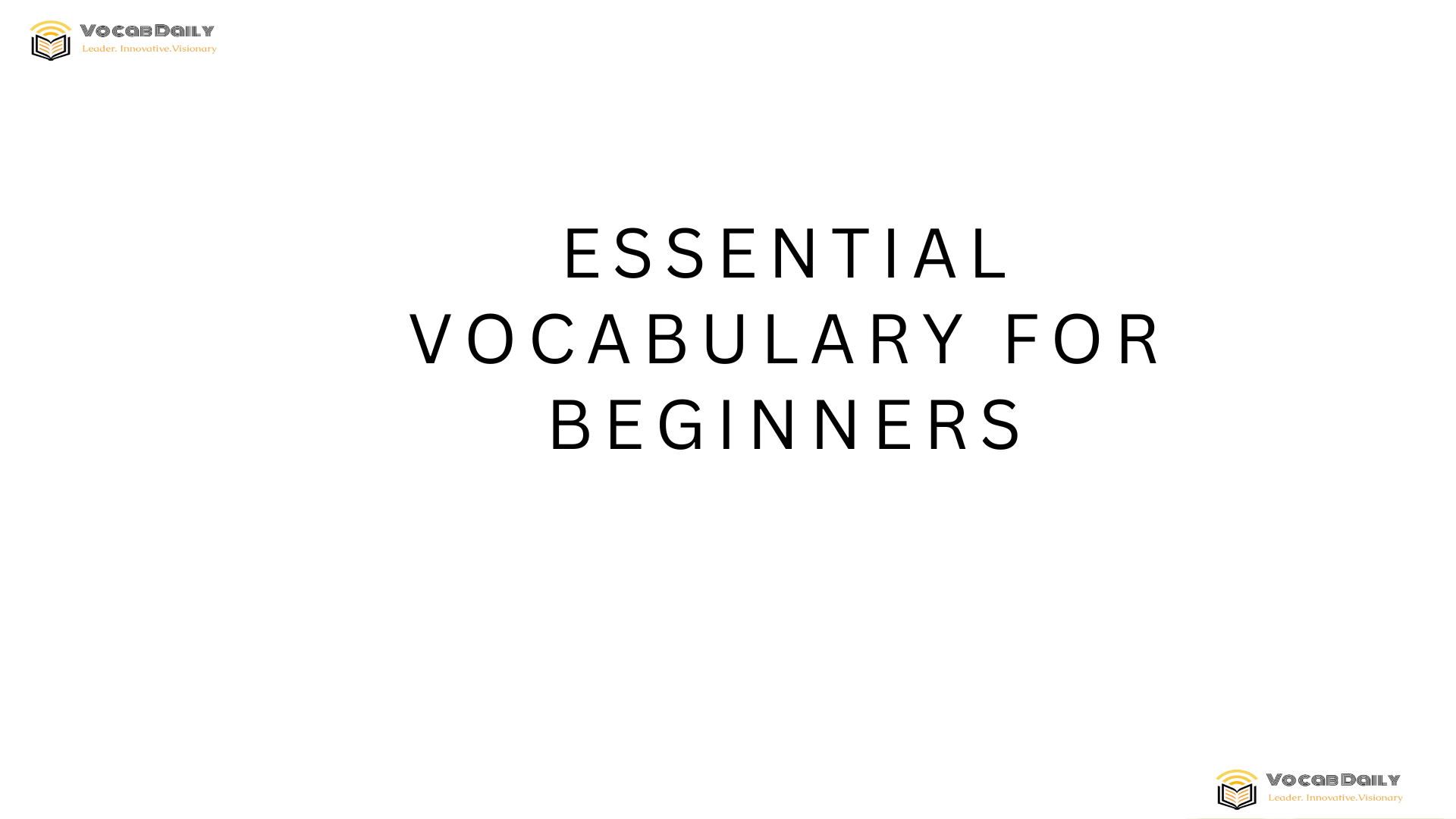 Essential Vocabulary for Beginners