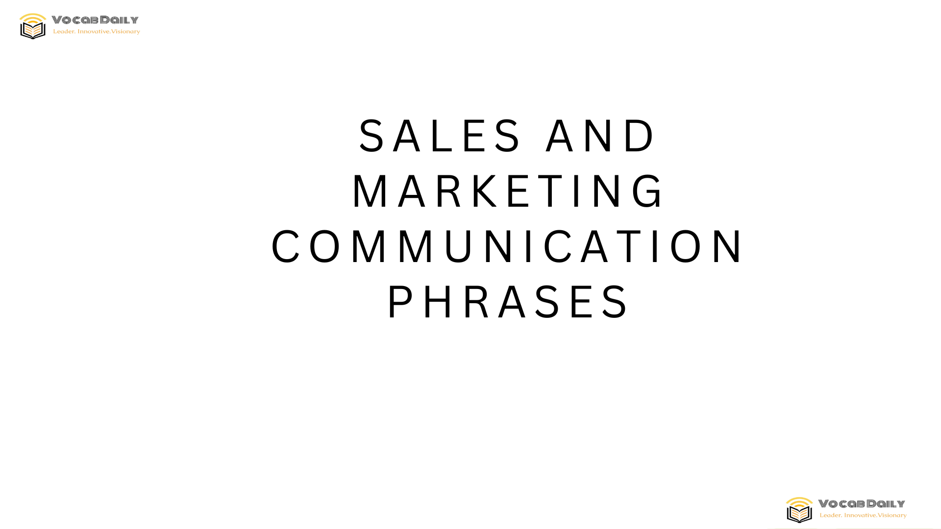 Sales and Marketing Communication Phrases