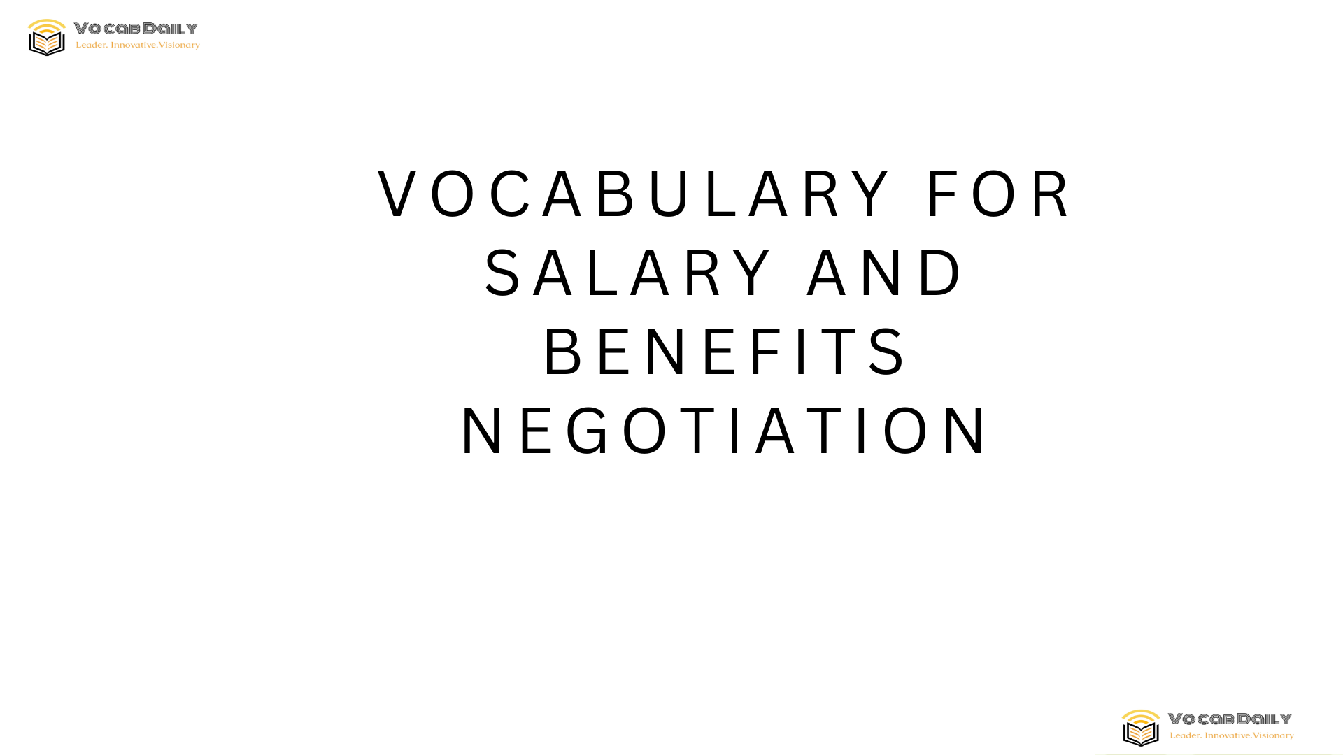 Vocabulary for Salary and Benefits Negotiation