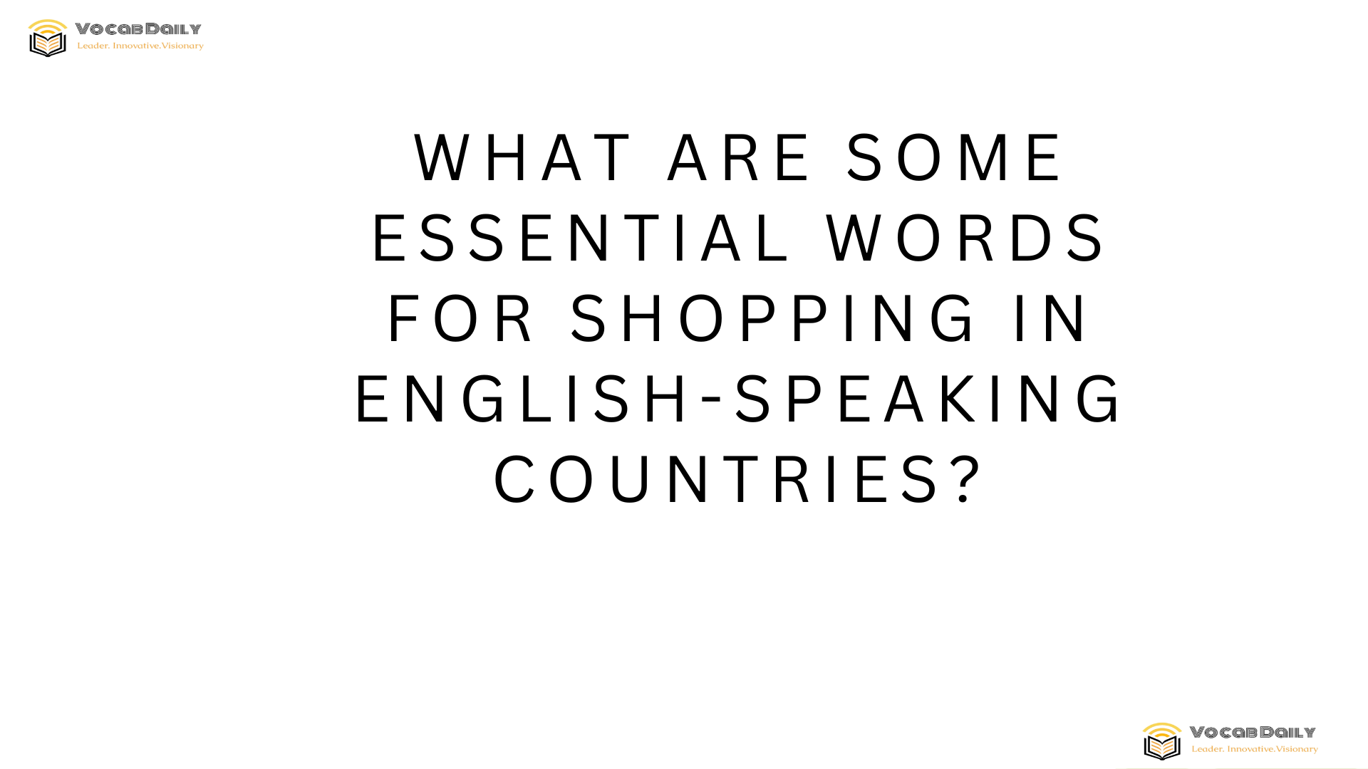 What are some essential words for shopping in English-speaking countries