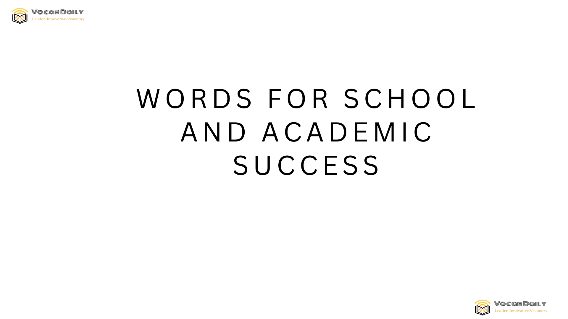 Words for School and Academic Success
